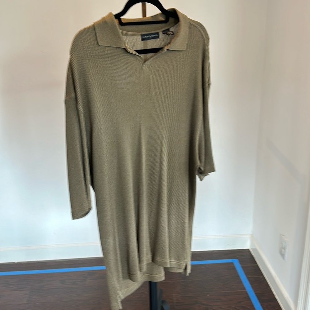 Jhane Barnes golden tan short  sleeves shirt